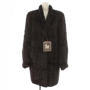 金サガ シェアード スカン ダークミンク ファー コート ロング 毛皮 F ダークブラウン