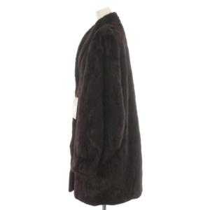 SAGA MINK 金サガ シェアード スカン ダークミンク ファー コート ロング 毛皮 F ダークブラウン