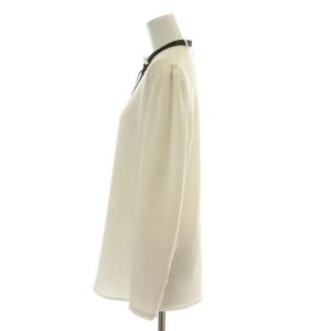 René サテンリボン付きブラウス シャツ 長袖 34 S 白 ホワイト 5941110