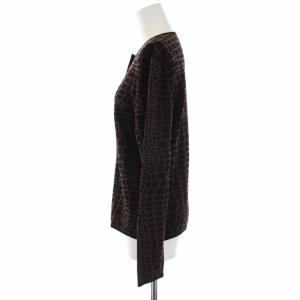 GIVENCHY ニット カーディガン 長袖 総柄 ウール L 茶 ブラウン