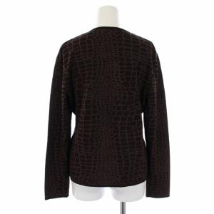 GIVENCHY ニット カーディガン 長袖 総柄 ウール L 茶 ブラウン