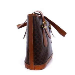 CELINE マカダム トートバッグ ハンドバッグ ブラウン