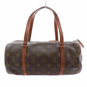 LOUIS VUITTON モノグラム パピヨン30 ハンドバッグ ドラムバッグ ポーチ付き ブラウン M51385
