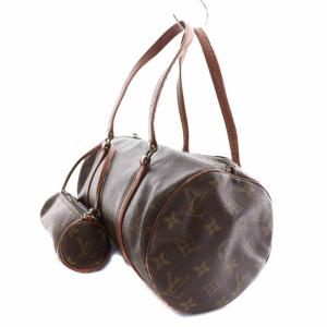 LOUIS VUITTON モノグラム パピヨン30 ハンドバッグ ドラムバッグ ポーチ付き ブラウン M51385