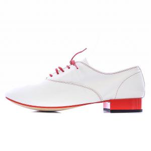 Repetto レースアップシューズ バレエシューズ レザー 牛革 37.5 23.7cm 白 ホワイト