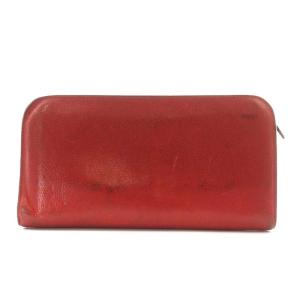 IL BISONTE 長財布 小銭入れ L字ファスナー レザー 赤 レッド