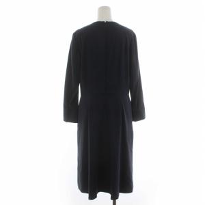 23区 ワンピース クルーネック ロング 長袖 38 M 紺 ネイビー