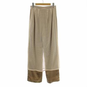 CLANE 21SS レイヤードメッシュスカート LAYERED MESH SKIRT パンツ ストレート 2 M ベージュ アイボリー