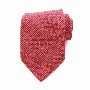 ネクタイ 総柄 魚柄 シルク100％ 赤 レッド