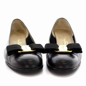 Salvatore Ferragamo パンプス ヒール ヴァラ リボン 5.5B 22.5cm 黒 ブラック