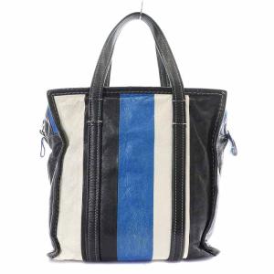 BALENCIAGA BAZAR SHOPPER ハンドバッグ ショルダーバッグ 2way ヴィンテージレザー ストライプ