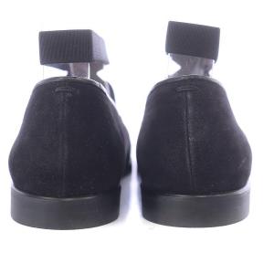 MARGARET HOWELL idea バレエシューズ パンプス フラット ストラップ ゴム スエード 22.5cm 黒 ブラック