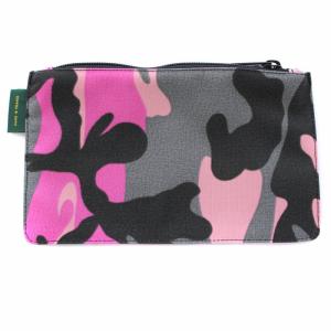 Hervé Chapelier フラットポーチM 小物入れ 迷彩 カモフラ ナイロン ピンク 黒 ブラック 902F