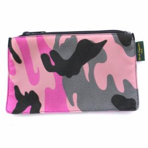 フラットポーチM 小物入れ 迷彩 カモフラ ナイロン ピンク 黒 ブラック 902F