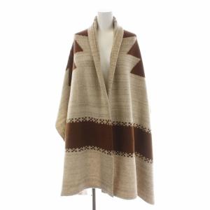 L'Appartement 13AW SAHAJA ショール ストール 大判 メリノウール カシミヤ混 ベージュ 茶色 ブラウン 紺 ネイビー OF