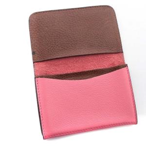 IL BISONTE カードケース 名刺入れ レザー 牛革 ピンク