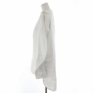 ENFOLD 19SS ストレッチブロード スリットカラーブラウス シャツ ロング バックボタン 長袖 38 M 白 ホワイト