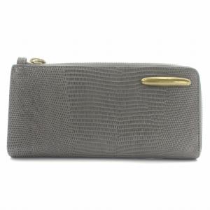 Lジップロングウォレットリザード 長財布 型押しレザー 牛革 グレージュ TO1500DW00784 OF