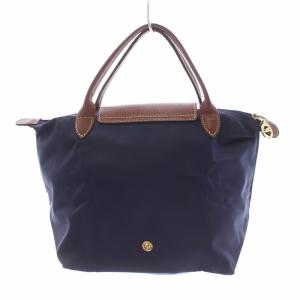 Longchamp ル プリアージュ S ハンドバッグ トートバッグ ミニ ナイロン レザー 紺 ネイビー 茶色 ブラウン 1621089556