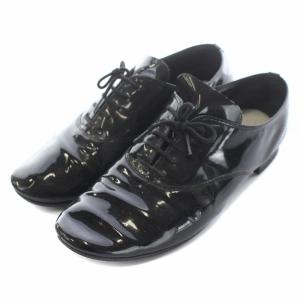 Repetto ジジ ZIZI オックスフォードシューズ レースアップ ラウンドトゥ エナメル 39 24.5cm 黒 ブラック OF