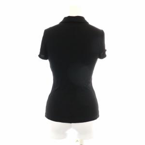 GIANNI VERSACE ポロシャツ 半袖 ハーフボタン 38 S 黒 ブラック