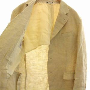 GIVENCHY テーラードジャケット 3B リネン ヴィンテージ センターベント アウター 50 L イエローベージュ