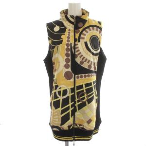 ロングベスト ハイネック ポリエステル 42 M 黒 ブラック 黄色