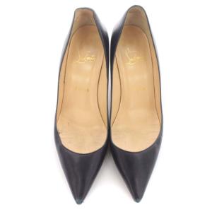 Christian Louboutin パンプス ピンヒール ポインテッドトゥ レザー 靴 シューズ 37 24cm 紺 ネイビー