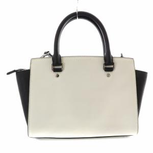 MICHAEL KORS セルマ サッチェル ショルダーバッグ ハンドバッグ 2WAY レザー バイカラー 白 ホワイト 黒 ブラック AI-1302