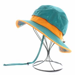 THE NORTH FACE ホライズンハット Horizon Hat 帽子 あご紐 裏地柄 ナイロン M 緑 グリーン オレンジ NN41918 OF