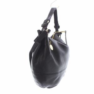 FURLA モンマルトル 2WAY ショルダーバッグ トートバッグ 南京錠モチーフ カーフレザー 黒 ブラック OF