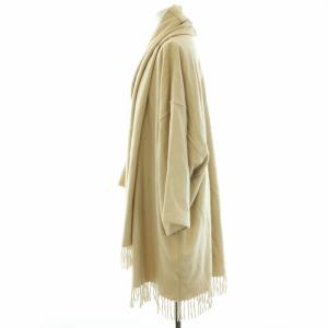 Salvatore Ferragamo ニットコート カーディガン カシミヤ ストール風 フリンジ ベージュ