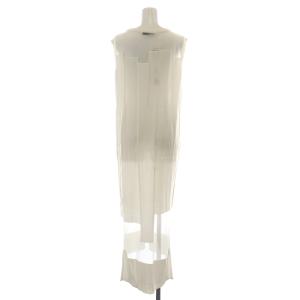 UN3D. BLOCKING KT OP ワンピース ロング マキシ ノースリーブ ニット クルーネック シアー シースルー F 白 ホワイト