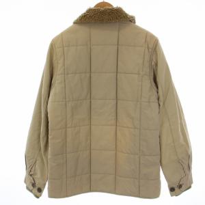 RRL ラルフローレン 中綿ジャケット キルティングジャケット ジップアップ 衿ボア ナイロン S ベージュ