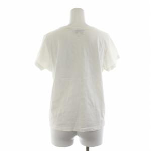 agnes b. Tシャツ カットソー クルーネック プルオーバー ロゴプリント 半袖 T3 L 白 ホワイト 黒 ブラック