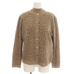ニット アンサンブル レオパード カーディガン 半袖ニット カシミヤ 9号 M ベージュ