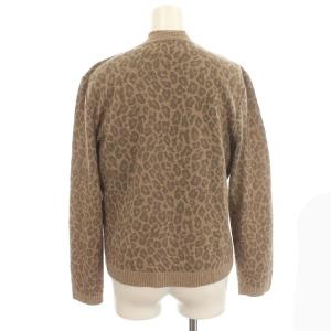 Leilian ニット アンサンブル レオパード カーディガン 半袖ニット カシミヤ 9号 M ベージュ