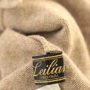 Leilian ニット アンサンブル レオパード カーディガン 半袖ニット カシミヤ 9号 M ベージュ