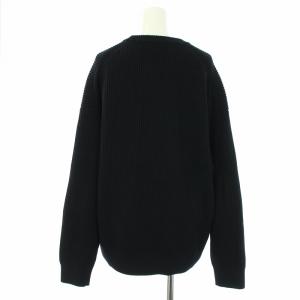 AURALEE 19AW SUPER FINE WOOL RIB KNIT BIG P/O ニット セーター 長袖 クルーネック 1 M 黒