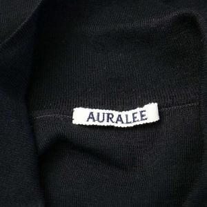 AURALEE ニットポロシャツ カットソー 五分袖 ウール 3 L 黒 ブラック