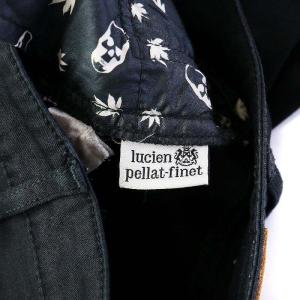 lucien pellat finet タイトスカート ひざ丈 スリット ジップフライ スカル 刺繍 S 黒 ブラック