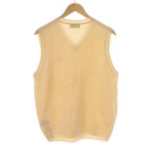 LACOSTE ベスト プルオーバー Vネック ロゴ ワンポイント ニット ウール L クリーム色