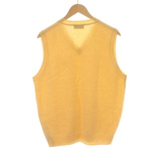LACOSTE ベスト プルオーバー Vネック ロゴ ワンポイント ニット ウール L 黄色 イエロー