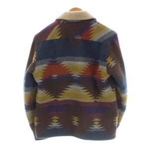 Danner ボアジャケット ブルゾン ステンカラー ネイティブ柄 ウール混 S 紺 ネイビー 茶色 ブラウン マルチカラー GY09