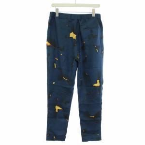 3.1 phillip lim イージーパンツ テーパードパンツ シルク 総柄 4 L 紺 ネイビー