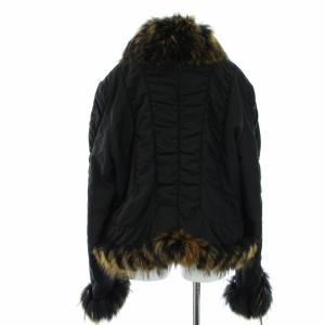 BALMAIN 中綿ジャケット アウター ラビットファー ラクーンファー 切替 L 黒 ブラック