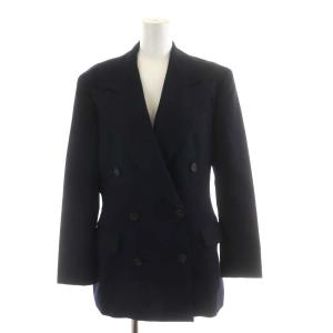 テーラードジャケット ダブル ウール 9 M 紺 ネイビー