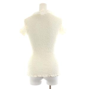 me ISSEY MIYAKE カットソー 半袖 フリル コットン 白 ホワイト