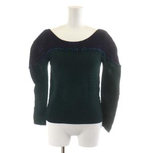 カットソー 長袖 薄手 緑 グリーン 紺 ネイビー