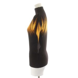 me ISSEY MIYAKE カットソー ハイネック 七分袖 茶 ブラウン